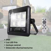 Reflector Inalambrico de 50W con Luz Blanca Recarga Solar - Negro - Ver 5