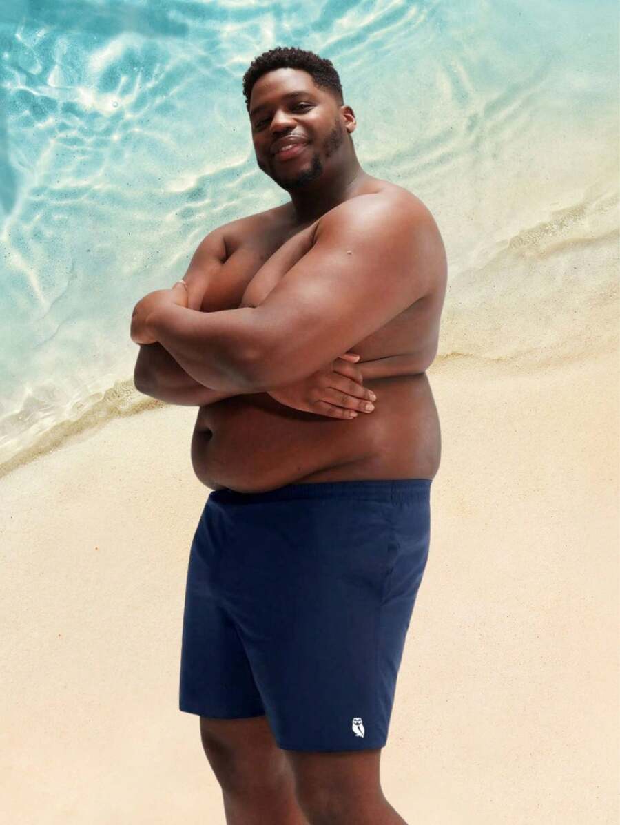 Men Plus Size Shorts - Màu xanh hải quân - Xem 1