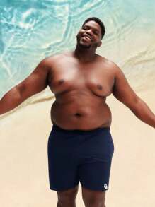 Men Plus Size Shorts - Màu xanh hải quân - Xem 2