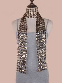 Party 1pc Women's Embroidered Sparkle Scarf, Can Be Used As Headband, Sash, Hat Accessory, Suitable For Multiple Occasions