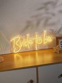 CHI-BUY 1Pc Led Neon Light Sign With 'Bride To Be' Letter Shape For Wall Decoration In Bedroom, Wedding, Party And Festival With Usb Power Supply Bachelorette - Yellow - View 6