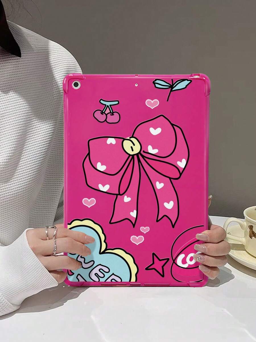 蝴蝶結愛心圖案保護套，適用於11吋iPad Pro、Air 4/5、10.9英寸 2023新款改良版，10.2英寸簡易平板電腦以及Mini 6/5 - 彩色 - 查看 1