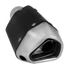 Escape Silenciador Deportivo Universal Para Moto Punta Plateada - Negro - Ver 3