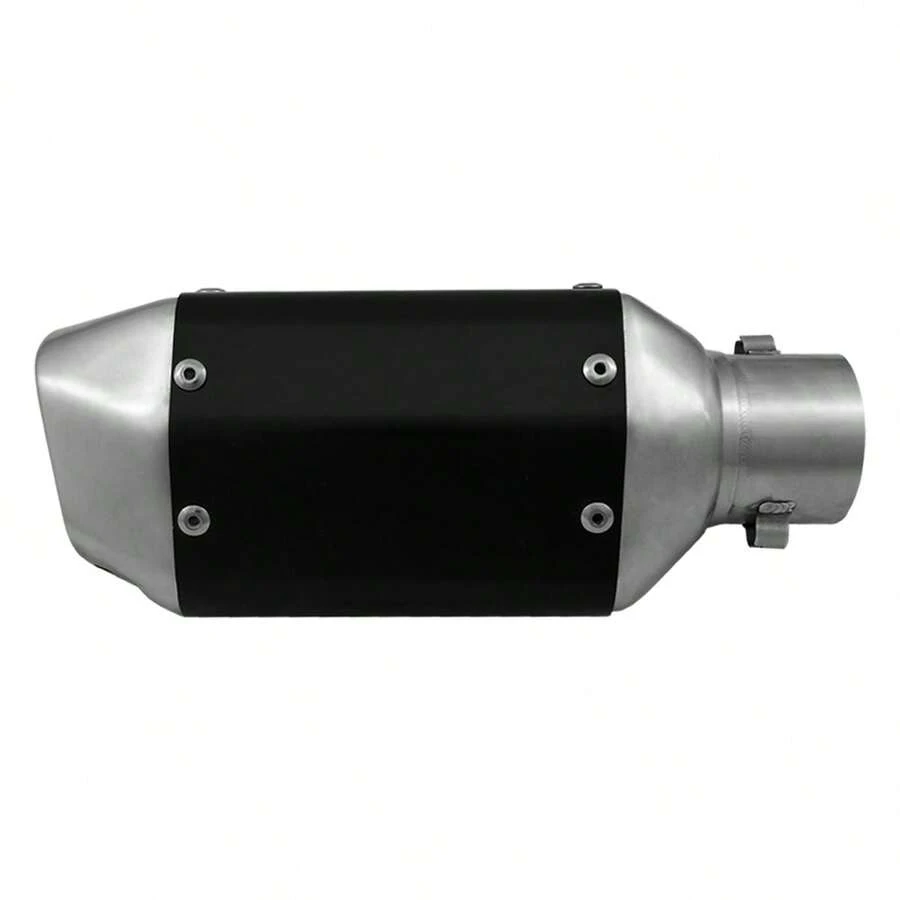 Escape Silenciador Deportivo Universal Para Moto Punta Plateada - Negro - Ver 1