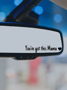 RandySticker You've Got This Mama Heart Car Rearview Mirror Decal - Black - View 3