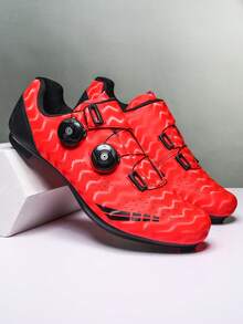 Zapatos De Hombre Para Montar En Bicicleta, Bloqueo De Zapato, Zapatos De Hombres Con Hebilla De Rotación Para Competencias En Carretera - Rojo - Ver 3