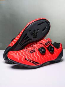 Zapatos De Hombre Para Montar En Bicicleta, Bloqueo De Zapato, Zapatos De Hombres Con Hebilla De Rotación Para Competencias En Carretera - Rojo - Ver 1