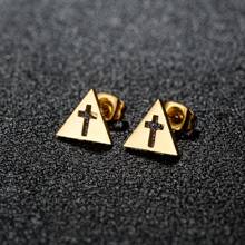 1 Pair New Stainless Steel Geometric  Stud Earrings For Women Everyday Tiny Moon Star Earrings Birthday Gift Jewelry