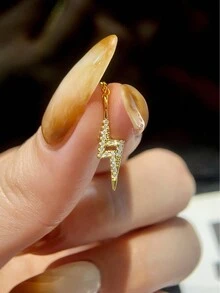 1Pc S925 Sterling Silver Lightning Pendant Necklace For Women Fine Ladies Jewelry Gift - Lightning Pendant Necklace - View 4