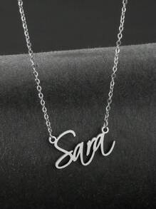 Name Necklace Personalized Nameplate Necklace Exquisite Gift For Mother And Girlfriend - Silver - View 30