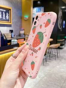 1 Ốp điện thoại chống sốc Strawberry & Cube Edge Tương thích với IPhone/Samsung/Xiaomi/Redmi/Vivo/Oppo - Hồng - Xem 2
