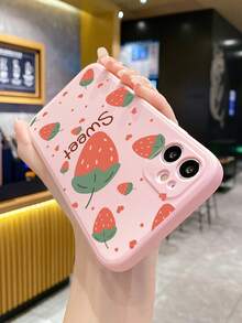 1 Ốp điện thoại chống sốc Strawberry & Cube Edge Tương thích với IPhone/Samsung/Xiaomi/Redmi/Vivo/Oppo - Hồng - Xem 4