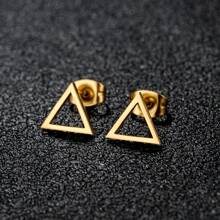 1 Pair New Stainless Steel Geometric  Stud Earrings For Women Everyday Tiny Moon Star Earrings Birthday Gift Jewelry
