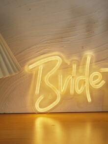 CHI-BUY 1Pc Led Neon Light Sign With 'Bride To Be' Letter Shape For Wall Decoration In Bedroom, Wedding, Party And Festival With Usb Power Supply Bachelorette - Yellow - View 5