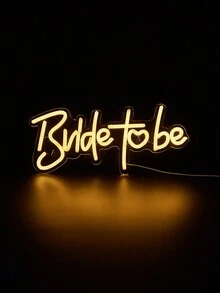 CHI-BUY 1Pc Led Neon Light Sign With 'Bride To Be' Letter Shape For Wall Decoration In Bedroom, Wedding, Party And Festival With Usb Power Supply Bachelorette - Yellow - View 3