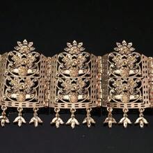 Queen Style Luxurious Full Diamond Head Chain With Double Layer Chain And Adjustable Length Pin For Wedding Bride Robe Accessories Clothing Decoration - Gold - View 4