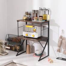 Countertop Microwave Rack Storage Shelving Unit, Small Oven Shelf Microwave Stand, Printer Stand For Desktop Storage Organizer