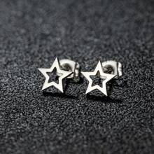 1 Pair New Stainless Steel Geometric  Stud Earrings For Women Everyday Tiny Moon Star Earrings Birthday Gift Jewelry