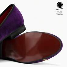 Men's Rhinestone Sparkling Suede Dress Shoes Loafer Classic Designer Moccasins - 紫色 - 查看 3
