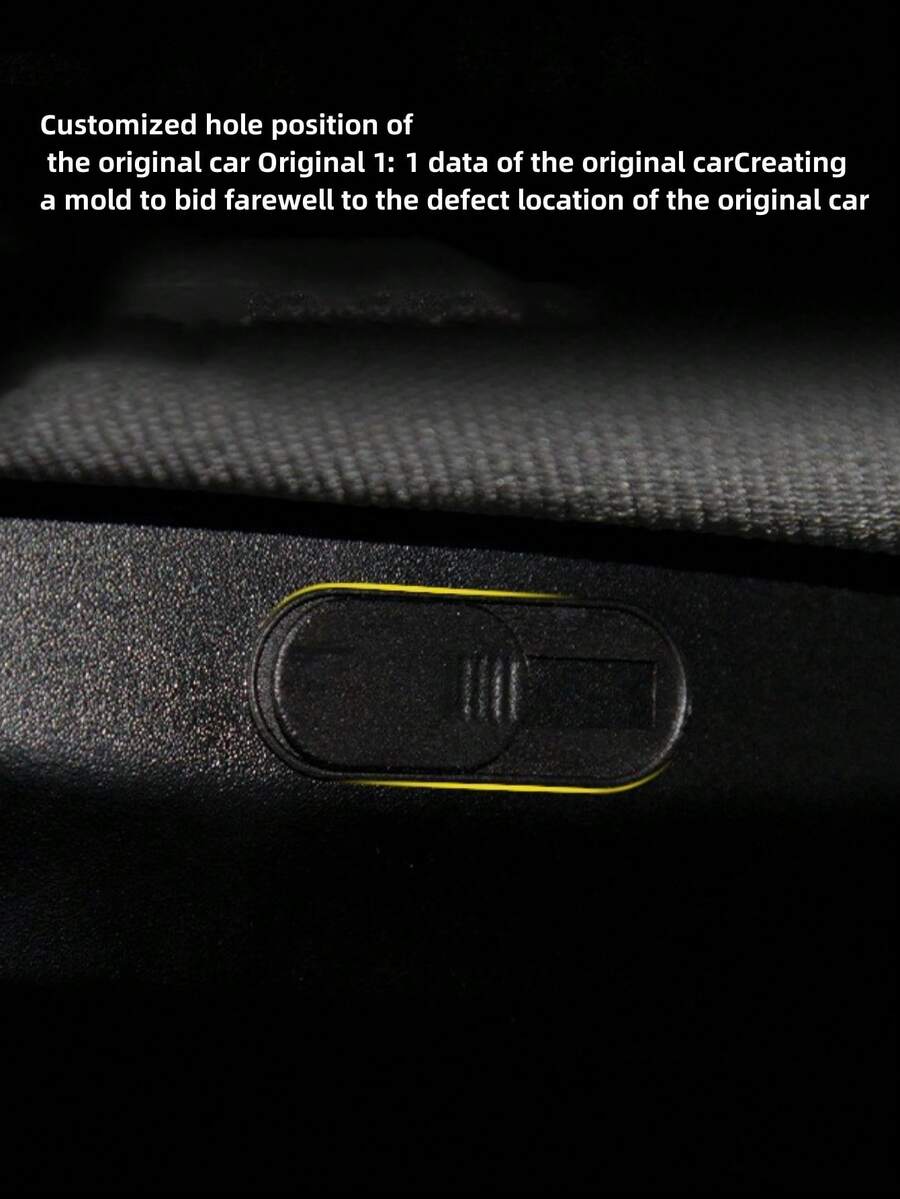 1 Pieza Cubierta De Cámara Para Interior De Automóvil Tesla Model3/y, Adhesivo Para Protección De Privacidad De Cámara De Accesorios De Modificación - Negro - Ver 1