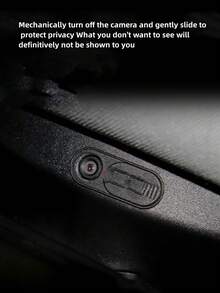 1 Pieza Cubierta De Cámara Para Interior De Automóvil Tesla Model3/y, Adhesivo Para Protección De Privacidad De Cámara De Accesorios De Modificación - Negro - Ver 2