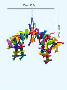 (Accessories Color Randomly Shipped) 1pc Parrot Colorful Wooden Block Chewing Toy Parrot Bird Toy