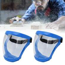 1pc Protective Facial Shield, Safety Elastic Belt Detachable Face Shield Transparent Clear For Dust,Anti-Fog Full Face Active Shields Protection Visible Expression Transparent Breathable Comfortable Adults Reusable - Blue Frame - View 4