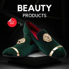 Men's Rhinestone Sparkling Suede Dress Shoes Loafer Classic Designer Moccasins - Green - View 4