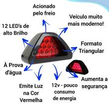 Luz De Freio Brake Light Triangular Modelo Formula F.1 Pisca Para choque