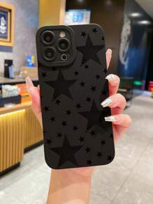 1入組星星圖案 Iphone 手機殼 - 黑色 - 查看 1