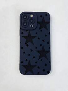 1入組星星圖案 Iphone 手機殼 - 黑色 - 查看 3