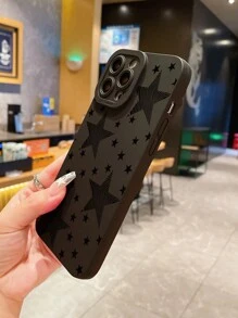 1入組星星圖案 Iphone 手機殼 - 黑色 - 查看 5