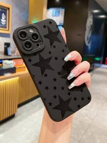 1入組星星圖案 Iphone 手機殼 - 黑色 - 查看 2