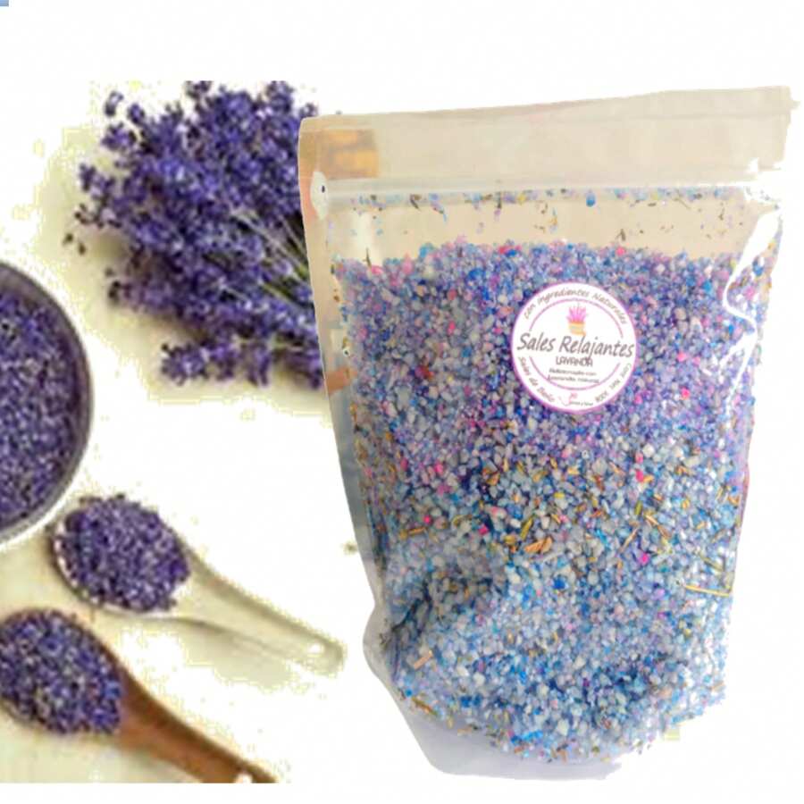 Bio Beauty and Health Sales aromáticas Relajantes spa pedicura sales Lavanda 1kg - Lila Púrpura - Ver 1