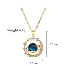 1pc Titanium Steel Studded Celestial Galaxy Collarbone Necklace (Box Not Included) - Multicolor - View 5