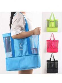 Bolsa Saco Com Compartimento Verão  Térmico Praia Piscina Play & Joy - Verde Limão - Visão 4