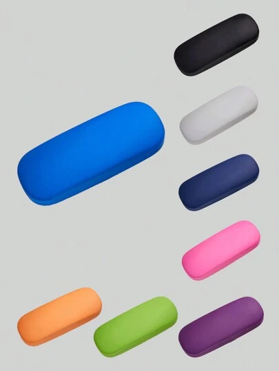 1pc Solid Color Leather Eyeglasses Case For Daily Use Glasses Accessories For Women