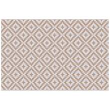 Outsunny Tapis extérieur Style Graphique - Tapis réversible 2 Motifs - dim. 2,74L x 1,82l m - PP Haute densité 310 g/m² Blanc Beige