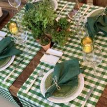 Kitchen Table Runners - グリーン - チェックする 1