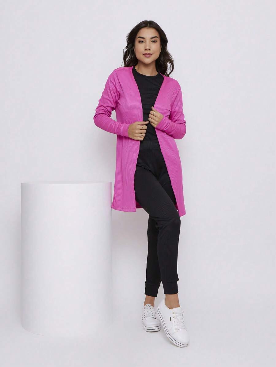 Women Cardigans - Hot Pink - View 1