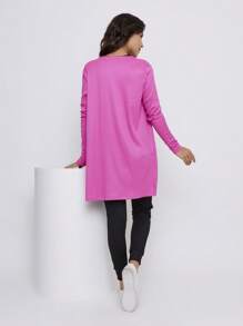 Women Cardigans - Hot Pink - View 3