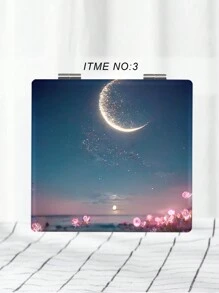 1入摺疊式,輕量級,超薄型妝台鏡,經典星系和海洋設計,適用於所有場合,適用於所有年齡層 - 彩色 - 查看 27