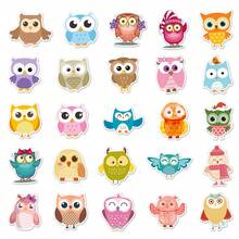 50 cái Phim hoạt hình động vật Con cú Hình dán Giấy dán Viết tháu Vinyl Tự dính Không thấm nước Hình dán , Thích hợp DIY Vali Bình nước DIY Máy tính xách tay Máy tính Ván trượt Hành lý Mũ sắt của lính Và - Màu be - Xem 4