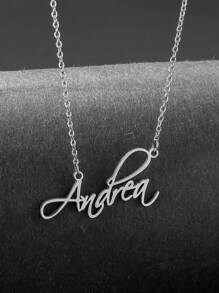 Name Necklace Personalized Nameplate Necklace Exquisite Gift For Mother And Girlfriend - Silver - View 14