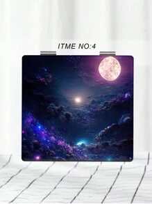 1入摺疊式,輕量級,超薄型妝台鏡,經典星系和海洋設計,適用於所有場合,適用於所有年齡層 - 彩色 - 查看 20