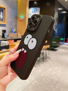 1入組有趣表情圖案手機殼，適用於iPhone - 黑色 - 查看 5