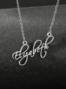 Name Necklace Personalized Nameplate Necklace Exquisite Gift For Mother And Girlfriend - Silver - View 19