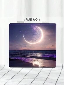 1入摺疊式,輕量級,超薄型妝台鏡,經典星系和海洋設計,適用於所有場合,適用於所有年齡層 - 彩色 - 查看 28