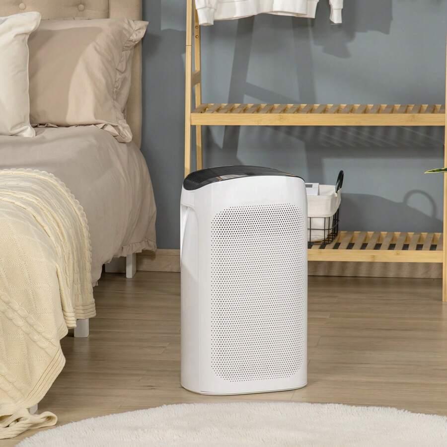 Purificatore d'Aria per Allergie con Filtro HEPA a Triplo Strato, 3 Velocità, Modalità Sonno, Timer, Area coperta 25-35m³, per Pollini, Odori, Fumo, Polvere - Bianco - Visualizzare 1