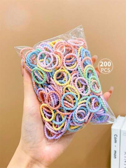 200個入り アソートカラー 小さめ ヘアゴム 女の子用、多用途